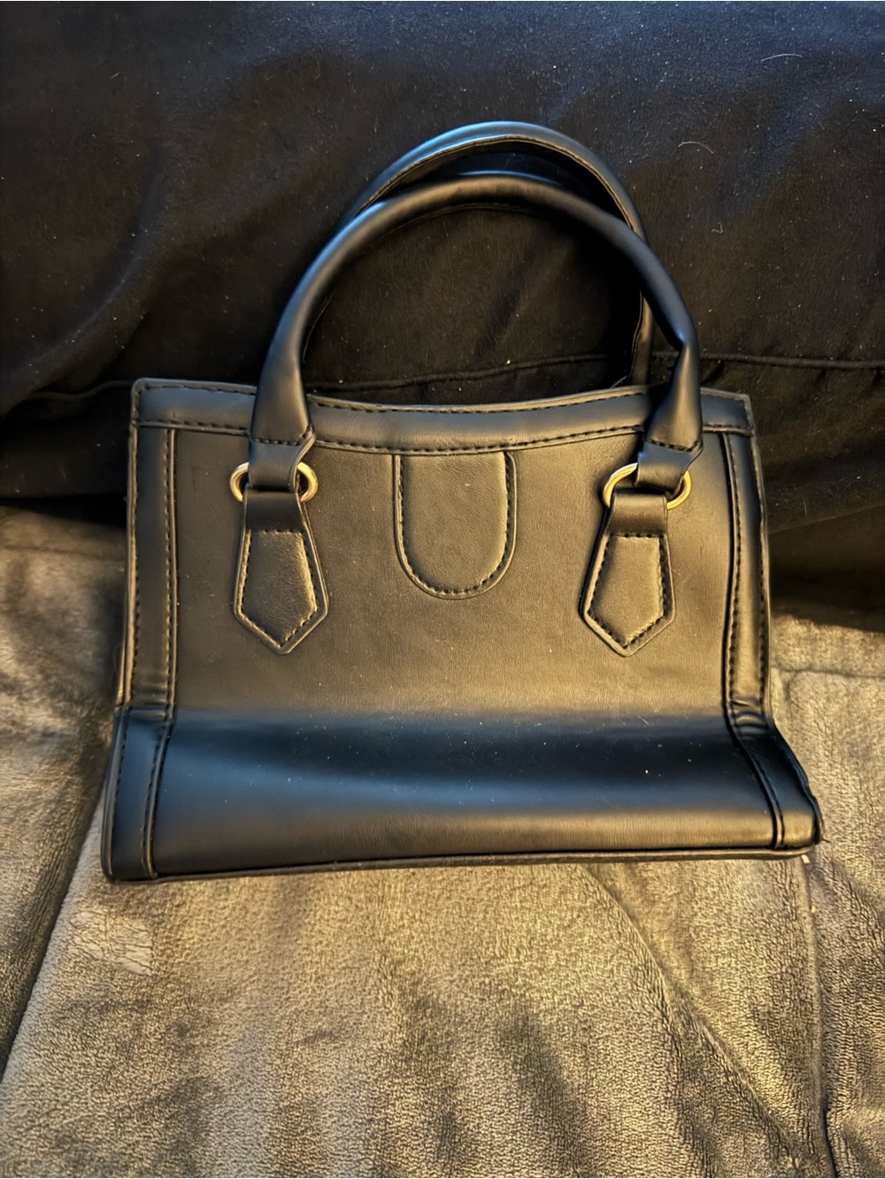 Structured Black Top-Handle Satchel - Picture 2 of 9